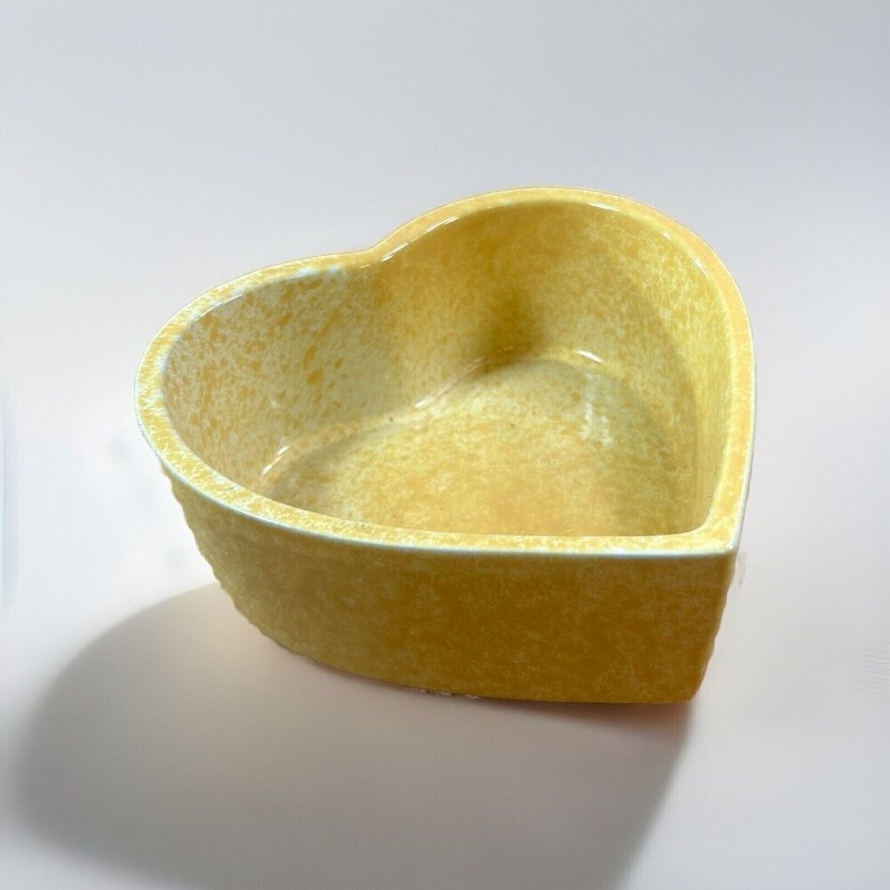 Coche Stoneware Yellow Heart Shaped Oven Safe Bakeware Made In Portugal 5.5”